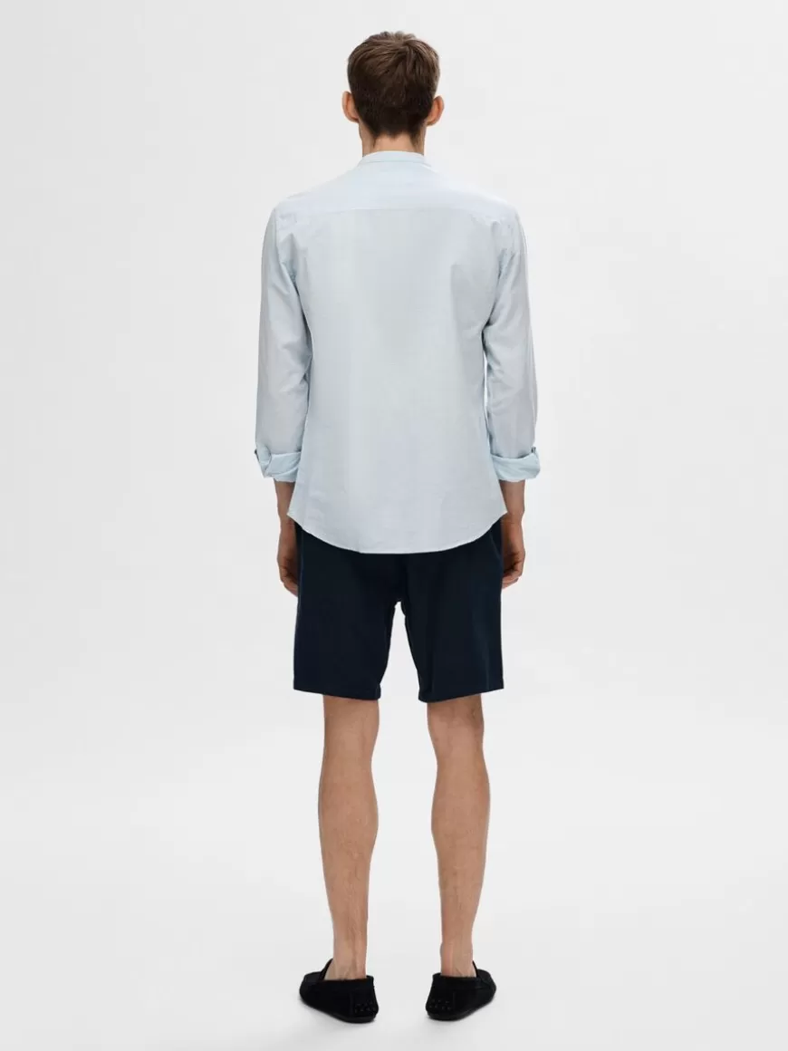 SELECTED LANGERMET SKJORTE Blue Store