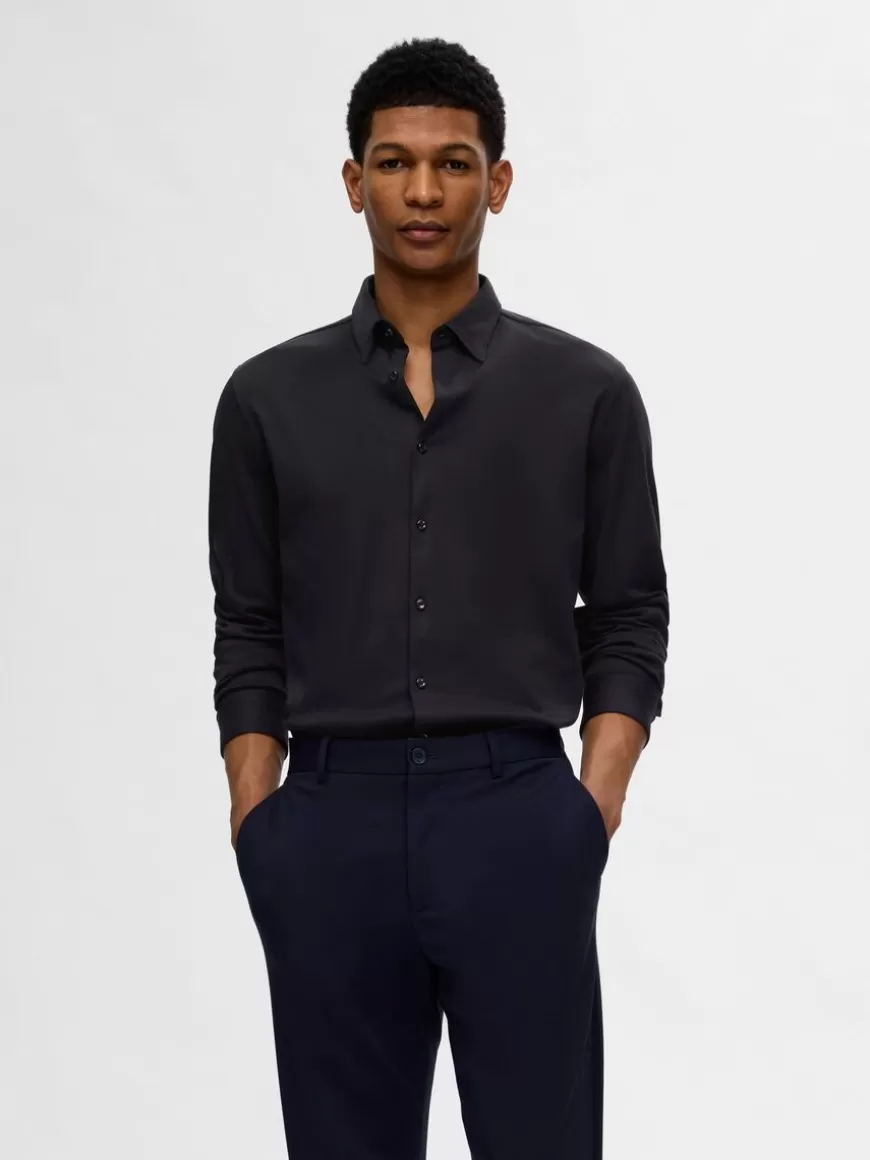 SELECTED SLIM FIT SKJORTE Black Clearance